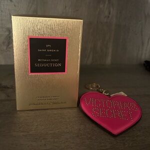Victoria's Secret Limited Edition Candle with Pink Heart Keychain